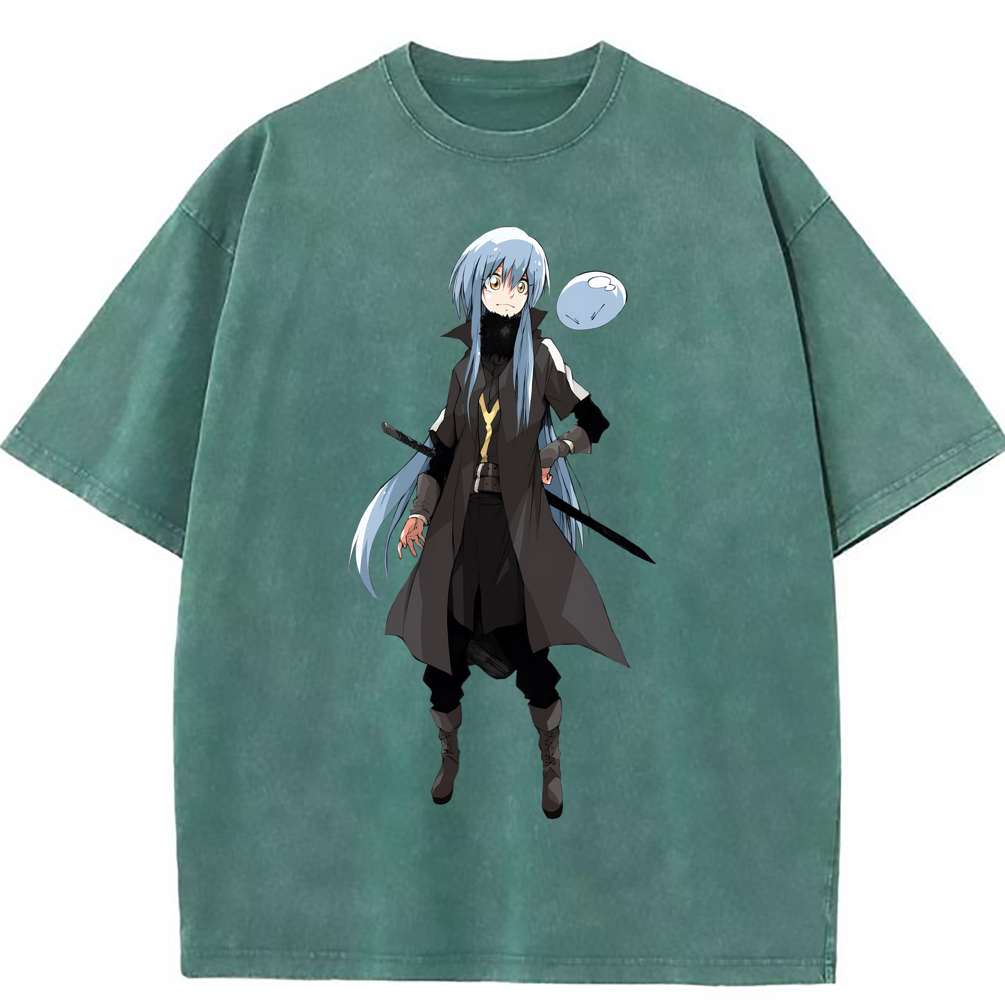 （画像用） 転スラ Regarding Reincarnated to Slime 綿100% ヴィンテージ風 半袖Tシャツ（フロントプリント）